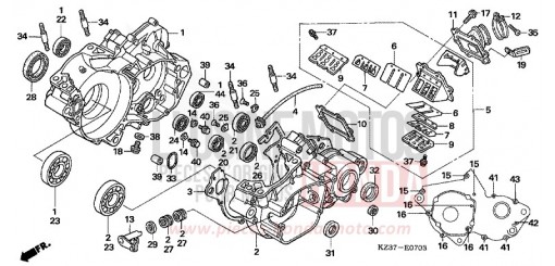 CARTER MOTEUR (CR250R5-7) CR250R7 de 2007